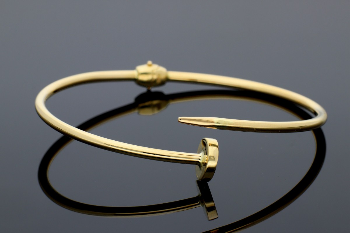 Bijuterii aur online - Bratara fixa tip cui dama din aur 14K galben fara sistem inchidere
