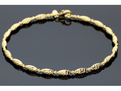 Bijuterii aur online - bratara aur semi-fixa bilute fatetate  - autentic din aur 14K, culoare aur galben