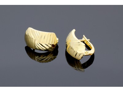 Bijuterii aur online - Cercei tortite dama aur 14K galben model geometric