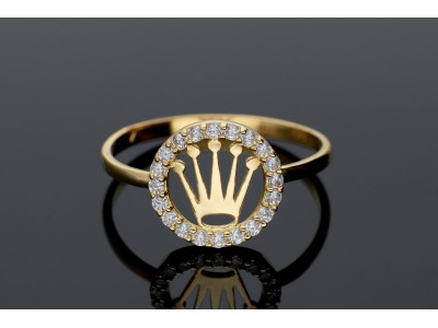 Bijuterii aur online - Inel dama din aur 14K galben coronita