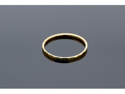 Bijuterii aur online - Inel tip verigheta simpla tesita din aur de 14K galben