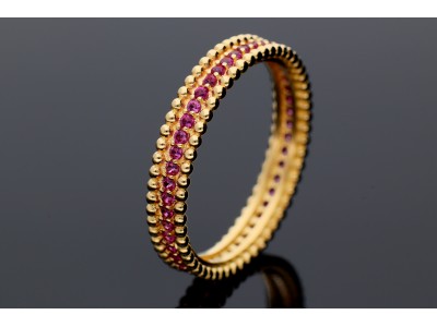 Bijuterii aur online - Inele din aur 14K galben tip verigheta pietre siclam