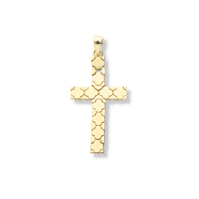 Cruciulita model flexibil fata-verso  - aur 14K, culoare aur galben