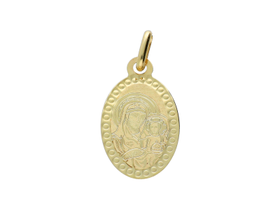 Iconita din aur 14K galben  Maica Domnului si Iisus - Colectia SPECIAL
