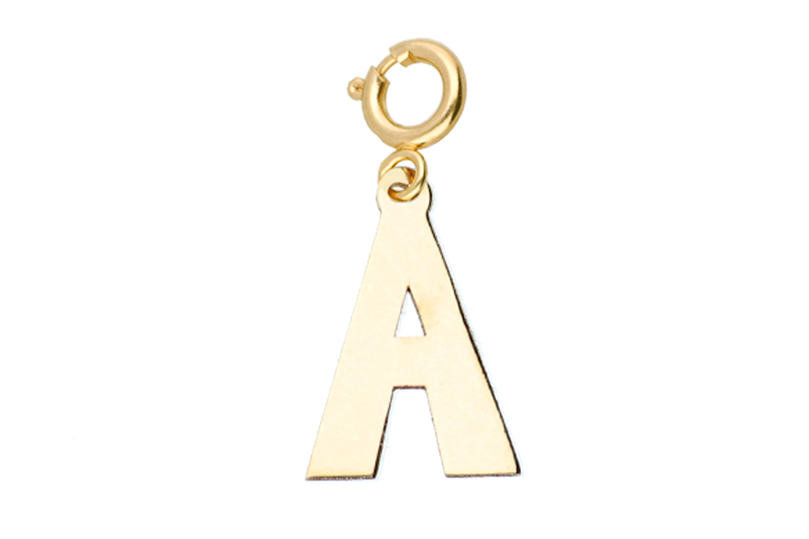 Bijuterii din aur - Pandantiv litera A aur 14K / orice initiala