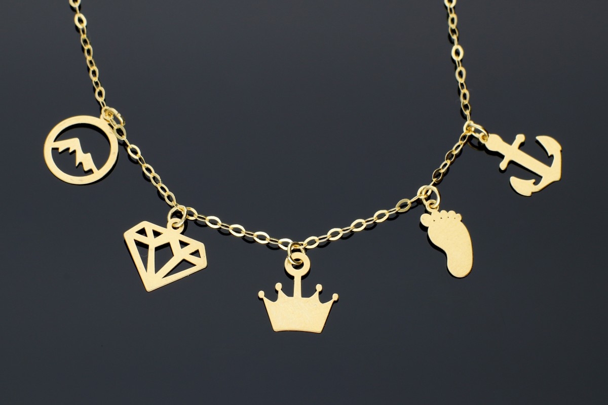 Bratara aur 14K bijuterii personalizare charm-uri la alegere