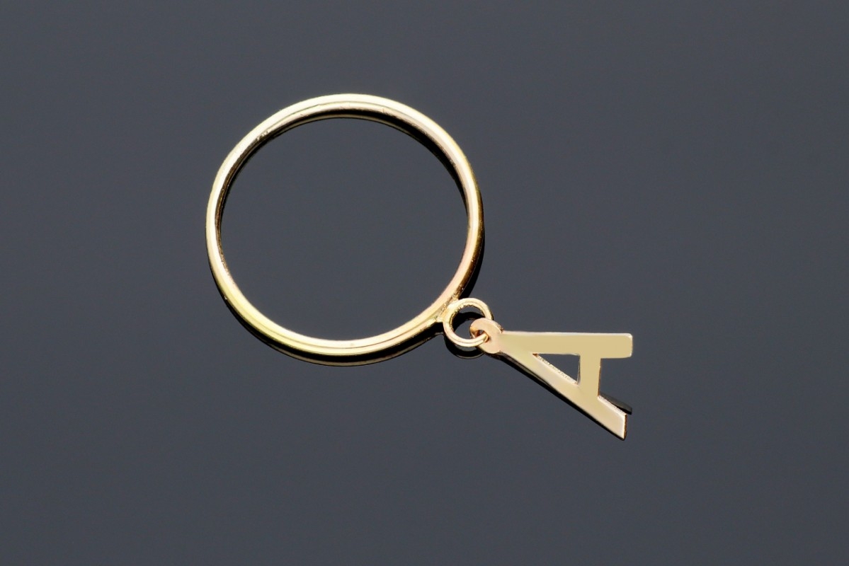 Inel din aur cu litera - bijuterii aur la comanda orice initiala