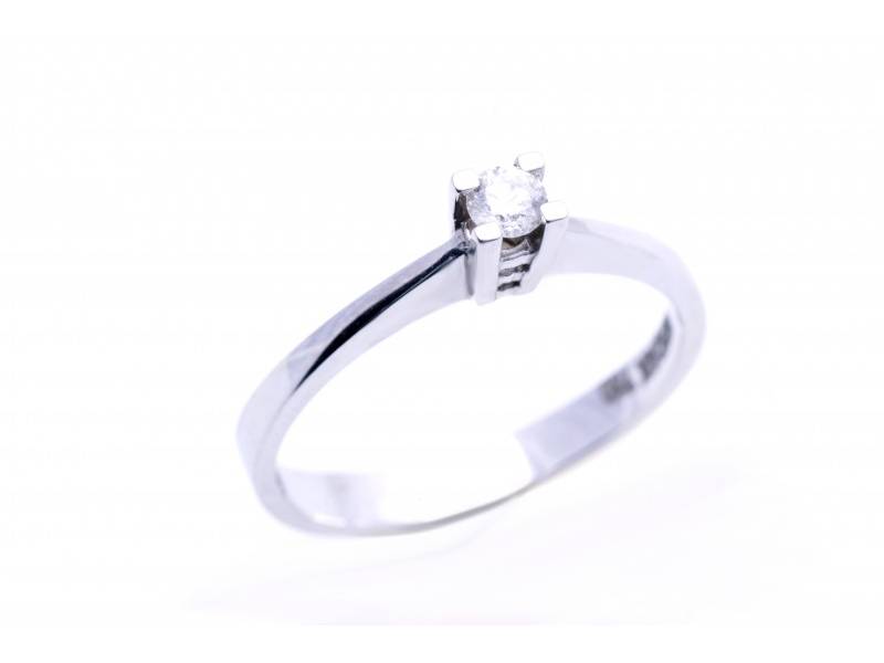Inel de logodna  cu diamante aur alb 18k