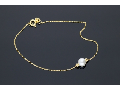 Bijuterii aur - Bratara mobila din aur 14K galben perla