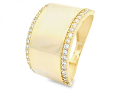 Bijuterii aur - inel aur lat dama  - aur autentic 14K, culoare aur galben