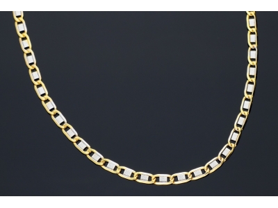 Bijuterii aur - Lant unisex din aur 14K galben si alb