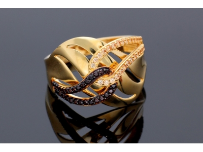 Bijuterii aur online - Inele dama din aur 14K galben cristale zirconia
