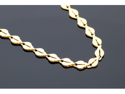 Bijuterii aur online - Lantisor din aur dama 14K galben romburi fatetate purtabil fata-verso