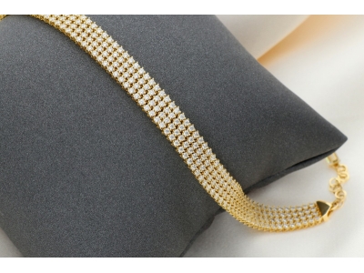 Bijuterii din aur - Bratara tenis dama aur 14K - 4 randuri cristale - colectia UNIQUE