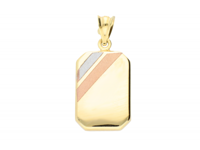 Medalioane placuta din aur 14K galben, alb si roz personalizata prin gravare fata-verso